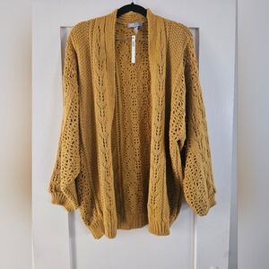 ASOS Open-Front Chunky Knit Cardigan in Mustard